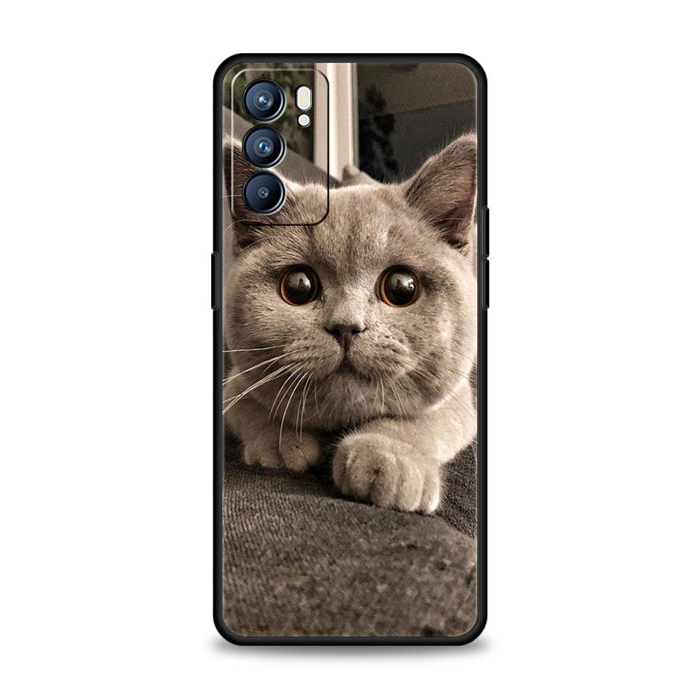 

Чехол для телефона для Oppo Reno13 Reno12 Reno11 F Reno10 Pro A54 A53 A95 A76 A74 A57 A98 A80 A79 5G A78 4G Cover Кавайный Кот с Сердечком Oppo Reno10 Pro