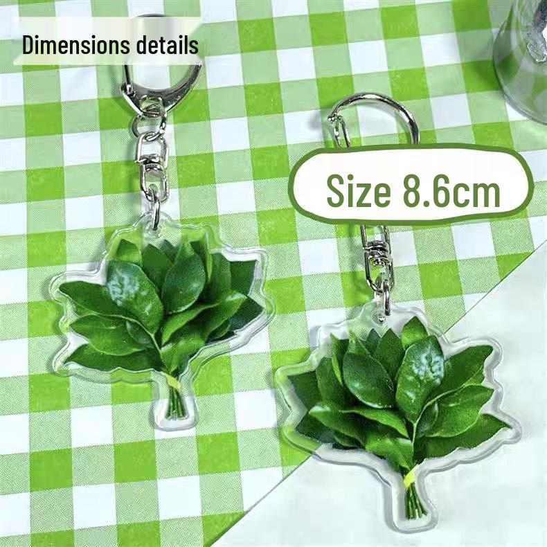 

Брелок-талісман з листом юзу: Нішевий акриловий кулон для рюкзаків та подарунків 1 Keychain