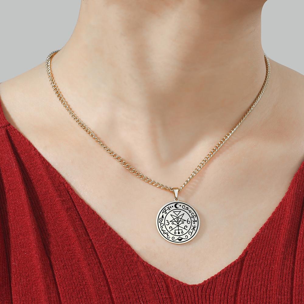 Dawapara Sigil of Lilith Necklace Seal Supernatural Amulet Stainless Steel Gothic Pagan Jewelry Religious Gift
