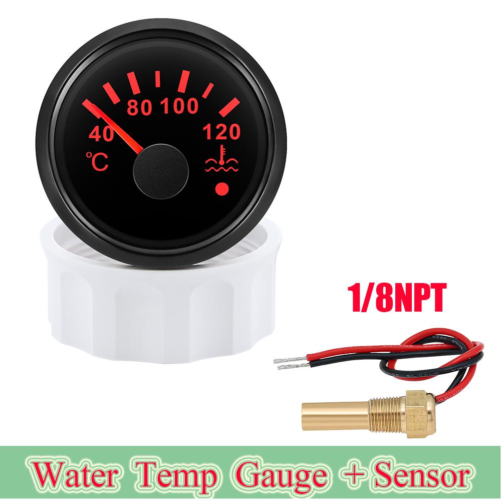 

Универсальный 52-миллиметровый датчик температуры воды с датчиком 1/8NPT, автомобильный цифровой светодиодный измеритель температуры, красная стрелка, механический циферблат 40-140 ℃ по Цельсию чёрный