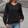 Hooded Top Autumn Hot Item Multi-color Solid Color Long Sleeved Textured Sweatshirt for Women Pullovers Long Sleeves