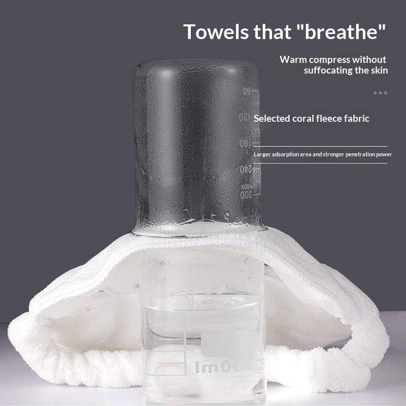 Cold & Hot Dual Use Steam Face Towel Hanging Ear Design Anti-Bacterial Soft Material for Daily Skincare Pore Minimizing