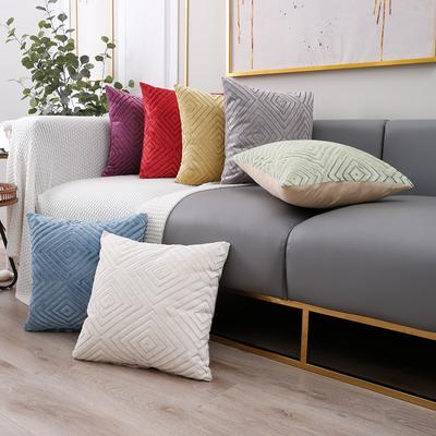 Nordischer Plüsch-Kissenbezug Wohnzimmer Sofa Taille und Rückenlehne Quadratisch Einfarbig Kissenbezug Nachttischkissen Kissen Enthält keinen Kern