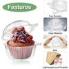 100Pack Clear Food Container Plastic To Go Containers Cake Slice Containers Clamshell Takeout Tray for Pastry,Salad,Dessert