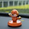 Cute Solar Car Ornaments Car Instrument Center Console Cartoon Anime Parking License Plate Shifter Solar Toy