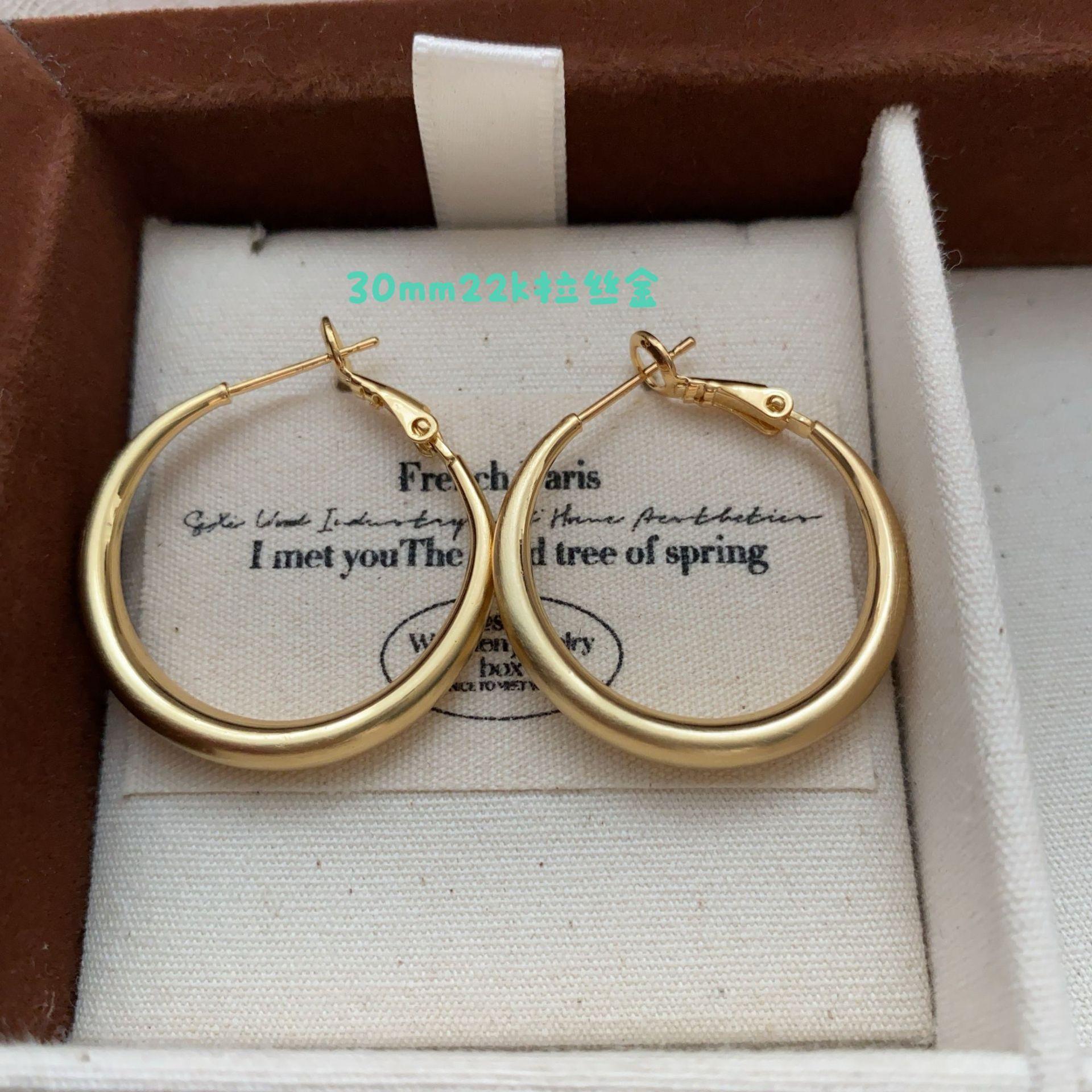 Minimalist Round Earrings Metal Design Earrings Versatile High-End Atmospheric Earrings Women S Commuter