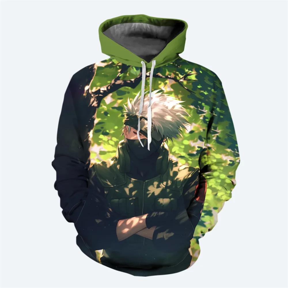 ETST 32 2024 Nieuwe Japanse Anime Naruto Heren Hoodie 3D Geprint Kakashi Patroon Sweatshirt Mode Street Casual Oversized Heren Pullover S