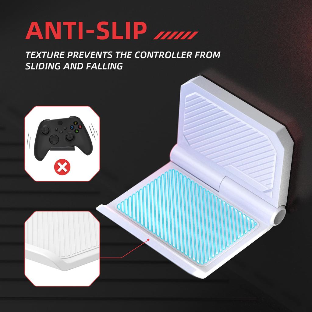 Suporte de parede dobrável PlayVital para Switch Pro Suporte de parede dobrável para fone de ouvido para jogos Xbox Series Suporte de parede para fone de ouvido sem fio Xbox e Pulse 3D