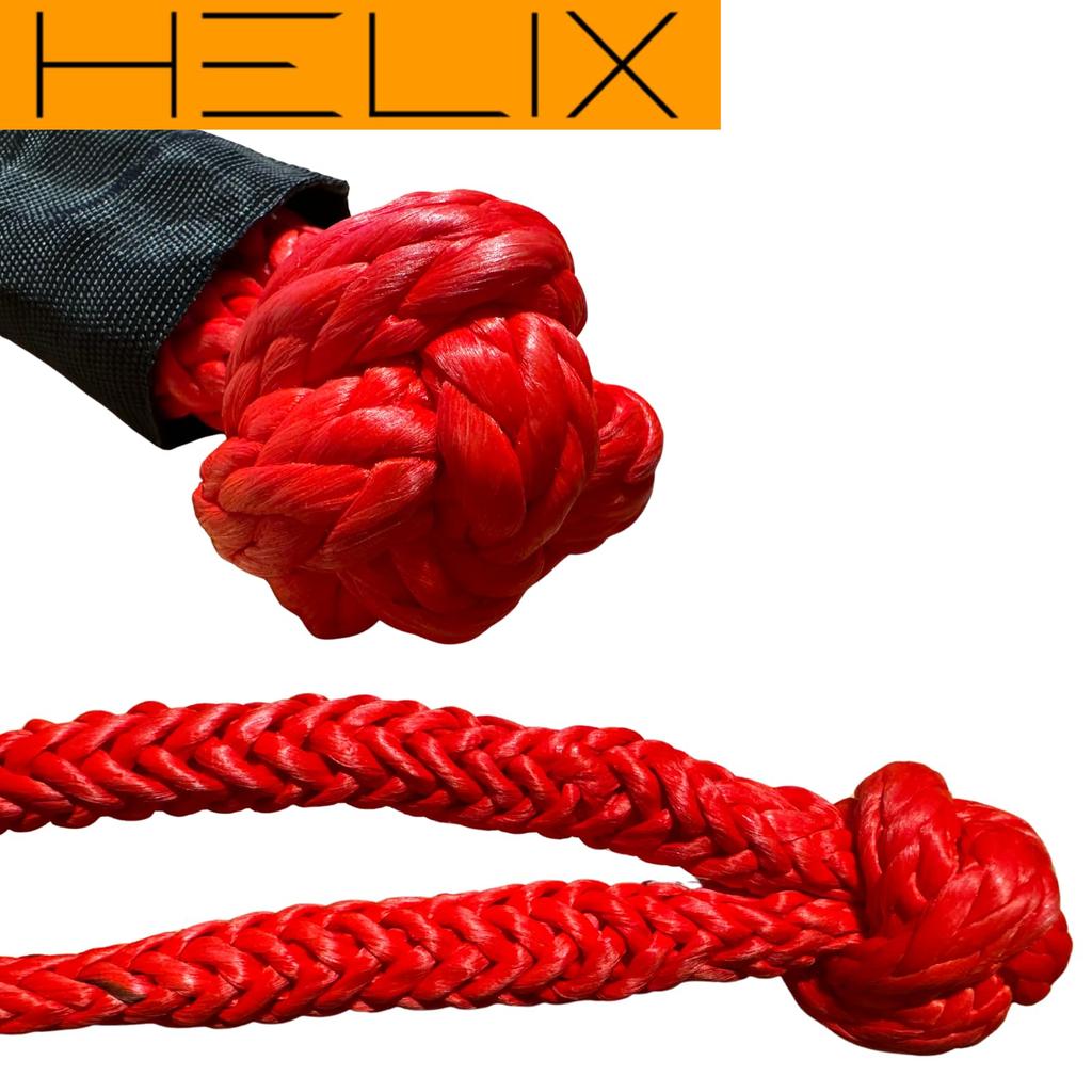 HELIX Weiche Schäkel Seilschäkel für Abschleppseil, 24t Bruchlast, Auto Abschlepphaken, Faserschekel, für Windengebrauch, Set mit 2 Stück [Parallelimport]