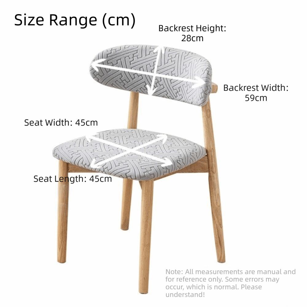 1 Set Curved Backrest Dining Chair Cover Split Type Printing Pattern Armless Chair Cover Elastic Backrest Protector Cove