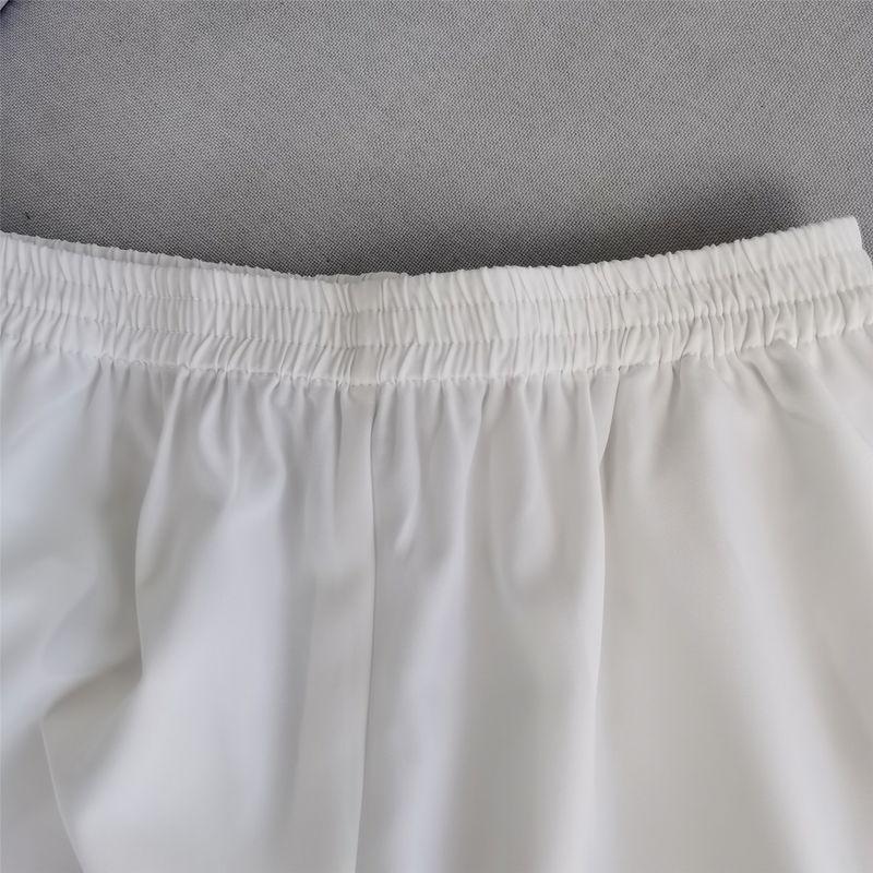 Silk Cotton White Work Pants Spring and Summer New Arrival Elastic Waist Silm Suit Pants Silk Cotton Casual Pants Pants Women