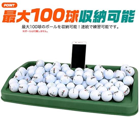 Golf ball tray storage case [can store up to 100 balls] For video shooting apps, elastic, soft rubber, comes with a smartphone stand, perfect for