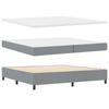 Box Spring Bed with Pillows Light Gray 200 x 200 cm Fabric