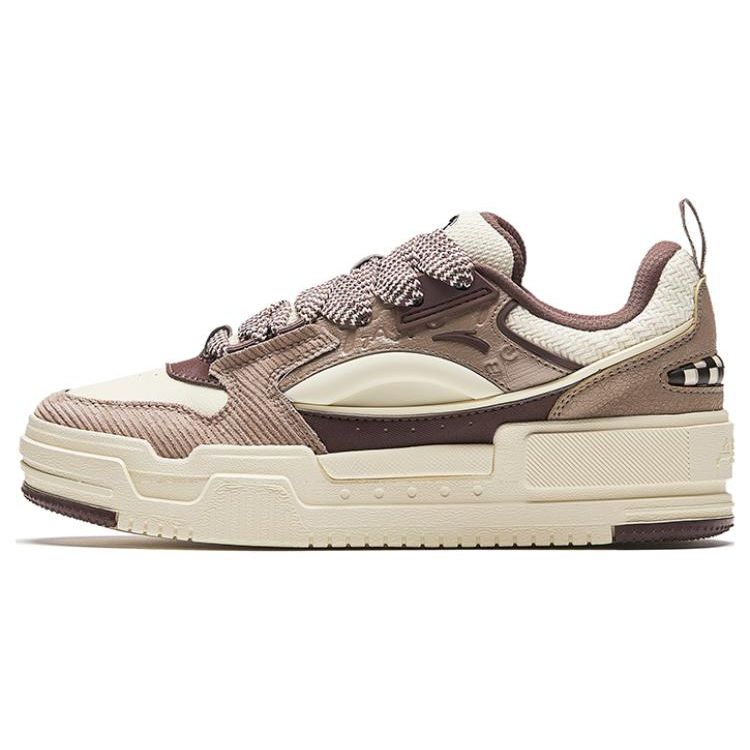 ANTA Classic Skate Shoes Beige Brown White Women 922348001-3 38