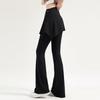 Women's 2-in-1 High Waisted Wide Leg Pants, Casual Solid Color Sports Pants, Yoga Pants