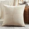 2pcs Bohemian Style Corduroy Striped Pillowcases 18x18 Inch Stripes for Sofa, Bedroom, Living Room - Fall Home Decor, Decorative Pillowcases