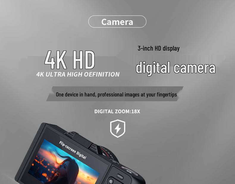 High-Definition Retro Spiegellose Kamera mit Klappbildschirm für Studenten und Reise-Selfies