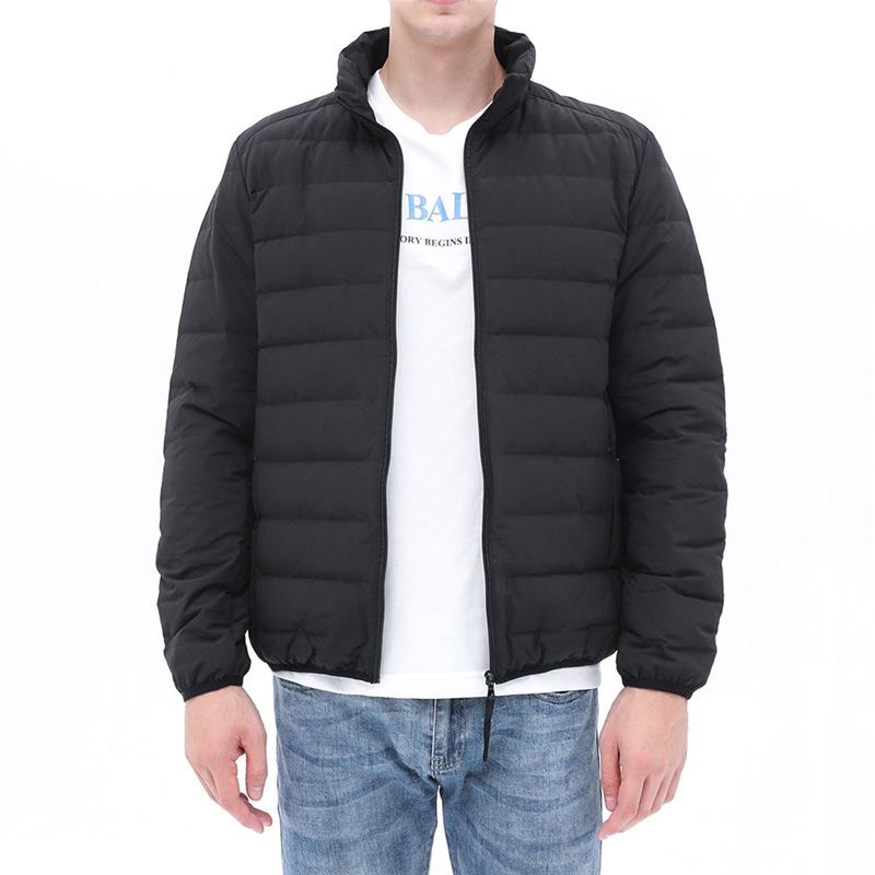 

Однотонная мужская флисовая куртка 90, мужская одежда, воротник-стойка, бесшовная ткань, новая легкая и тонкая пуховая куртка, куртка большого размера M