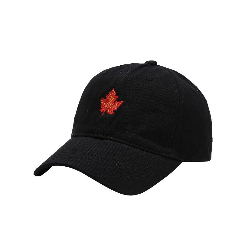 Maple Leaf Embroidery Soft Top Baseball Cap Men's Outdoor Casual Cap Women's Face Small Couple Sun Protection Hat