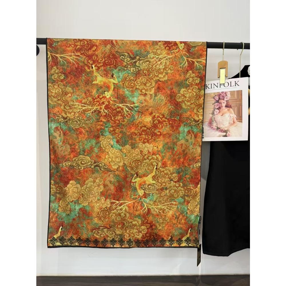 Oboustranný voňavý šálový šátek z příze typu "oblak" s potiskem kopru, zesílený, dlouhý, všestranný, módní šátek, hedvábný šátek