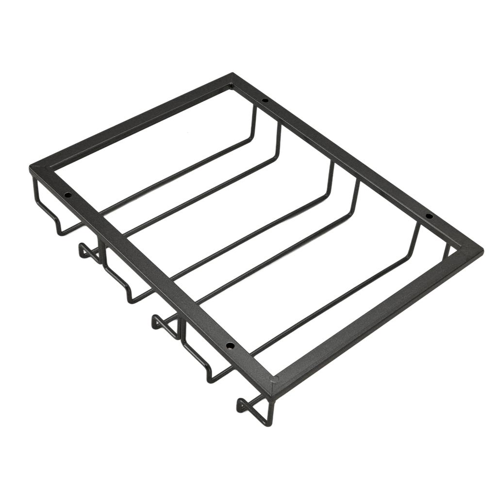 Iron Art Upside Down Wine Glass Holder European Style Hanging Wine Glass Rack Under Cabinet Black