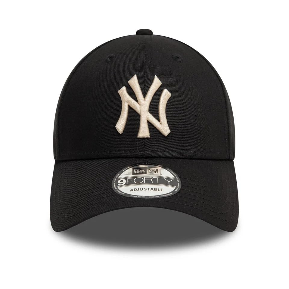 New Era 940 9FORTY Adjustable One Size Fits LA Cotton Baseball and Black x Cap, All, Cap, Gender-Free, Men's Women's (NY Beige) [Used]