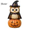Wooden Cat Figurine Vintage Halloween Figurine, Rustic Witch Zombie Owl Frog Tabletop Decorative Ornament, Farmhouse Tiered Tray Decoration