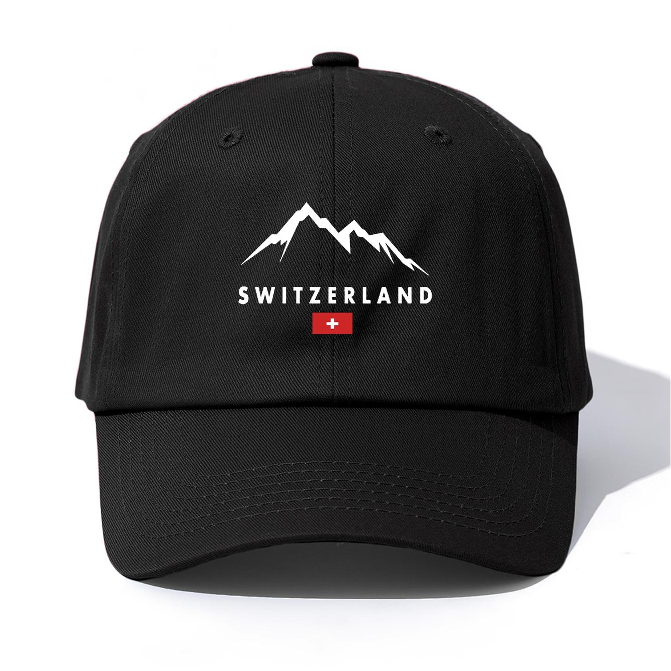 

1pc SWITZERLAND Print Baseball Cap for AdultsMinimalist Retro Style Casual Soft Adjustable Dad HatPerfect As Gift