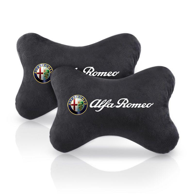Fashion Car Seats Neck Pillow Headrest Shoulder Pad Accessories For Alfa Romeo Giulietta Mito Giulia Stelvio Brera 147 156 159