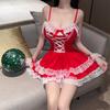 Sexy Deep V Lingerie Camisole Christmas Maid Dress for Role Play