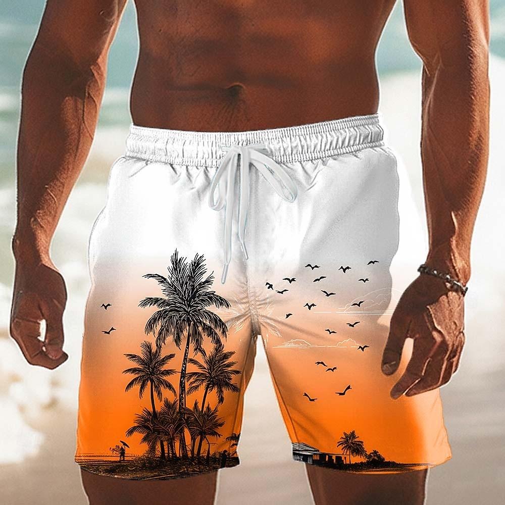 Men's Coconut Tree Tropical Plants Swim Trunks Swim Shorts Board Shorts