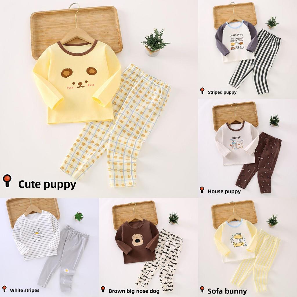 Kids Cotton Thermal Underwear Set With Soft Fabric For Autumn And Spring Playtime