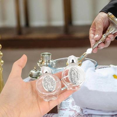 Leere Weihwasser-Jesus-Flasche, religiöse Flasche, christliches Taufzubehör, nachfüllbar, tragbare Kosmetikverpackung, leere Flasche