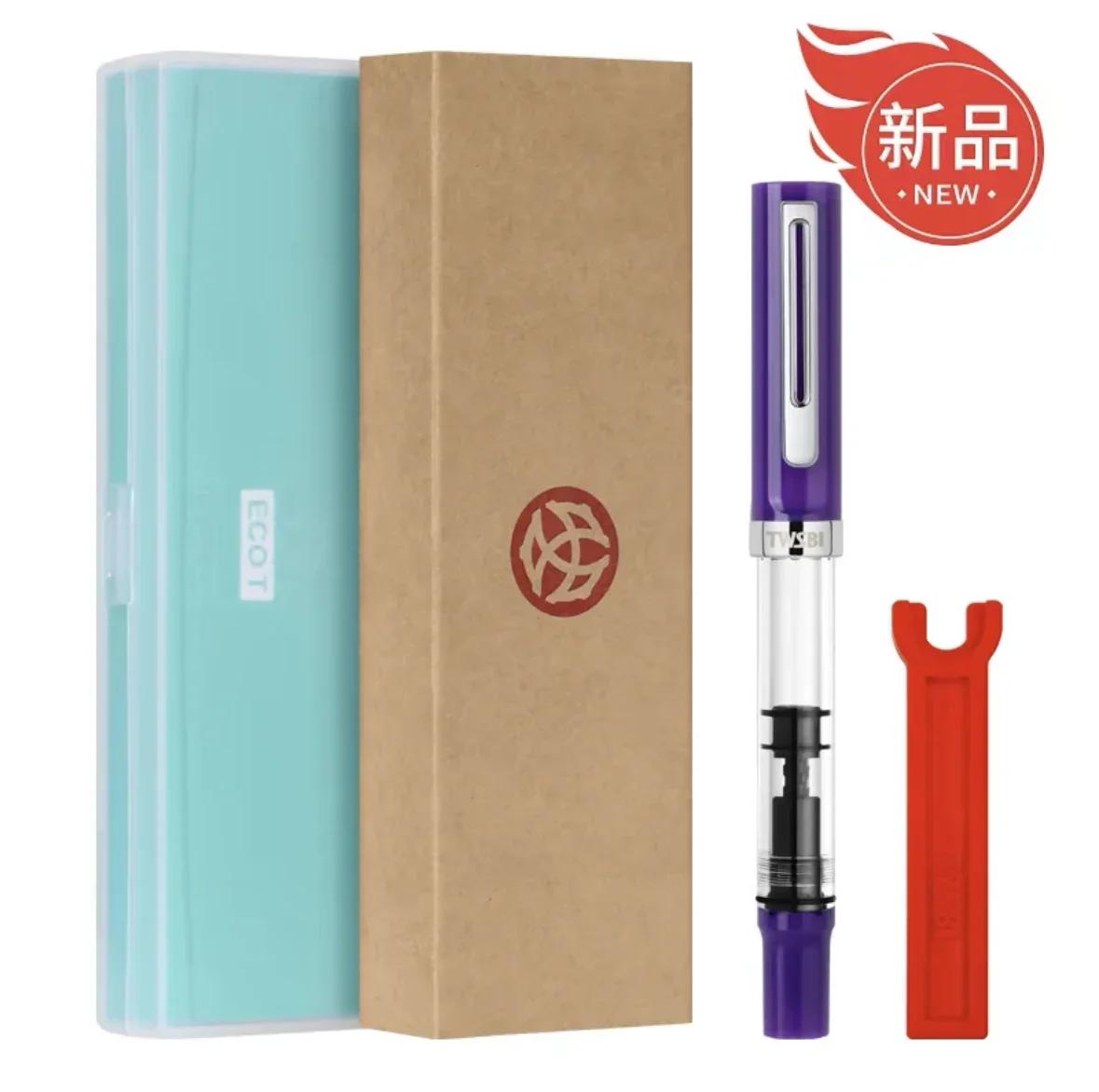 TWSBI ECO Piston Pen Transparent Resin Fountain Pen Holder Large Capacity Ink Storage Student Writing Business Supplies Gift EF(0.4-0.5mm)