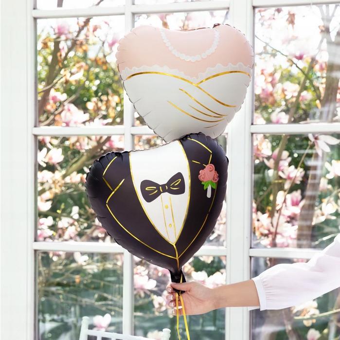 Foil Balloon Heart Groom Suit Wedding Anniversary Bachelor 45Cm