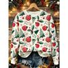 Women Long Sleeve T-shirt Round Neck Santa Reindeer Snowman