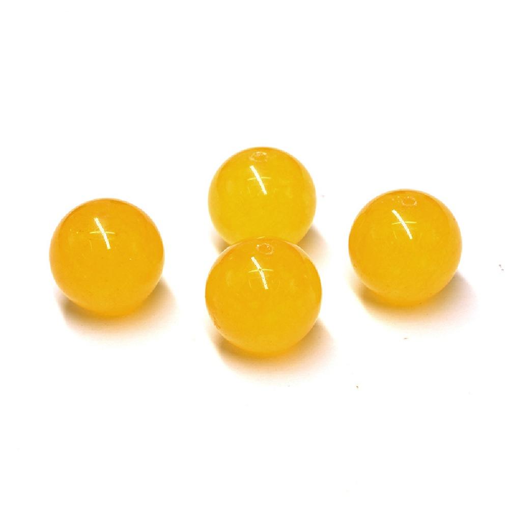 Agata Gialla Pietra Naturale Oro Tondo Perline Filo 15" Liscio Sciolto Distanziatore Perline 4/6/8/10/12mm per Creazione di Gioielli Fai da Te Braccialetti Accessori