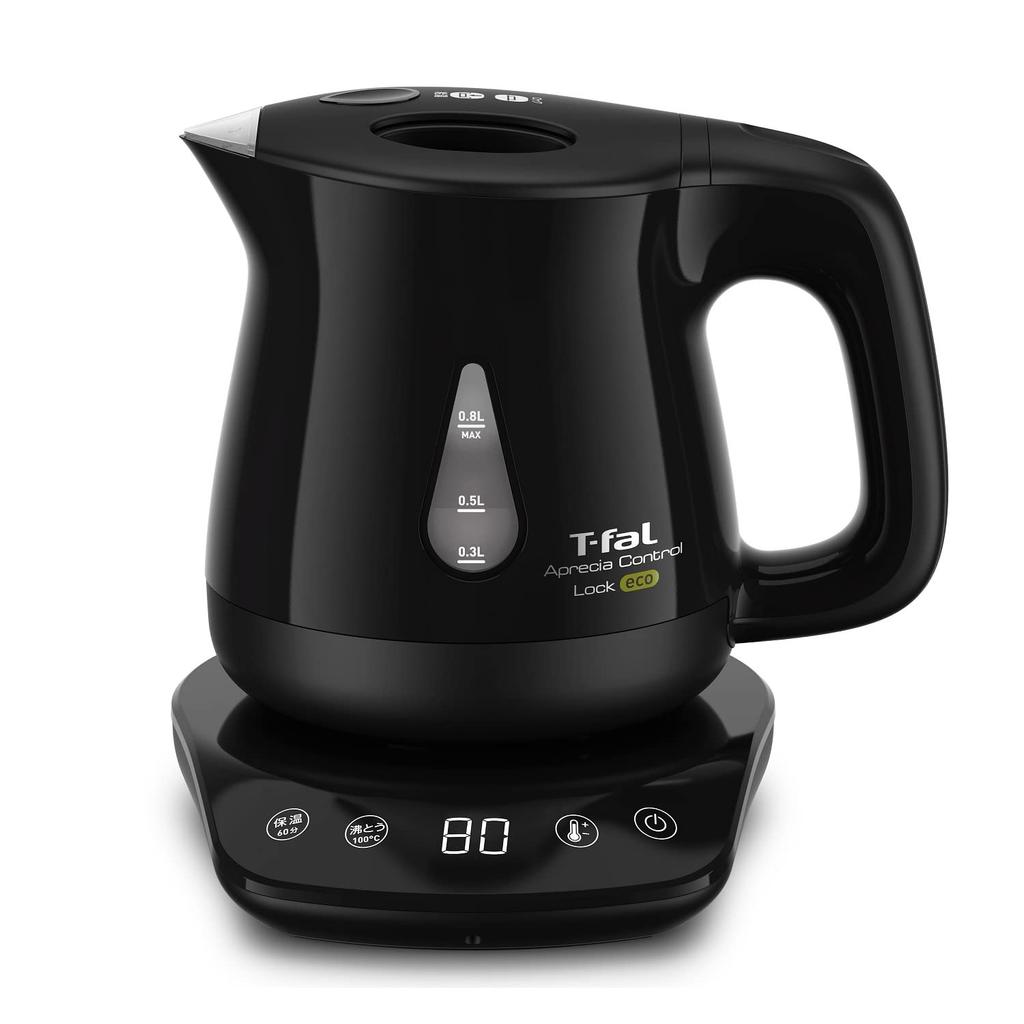 Tefal Electric Kettle Temperature Adjustment 8 Levels Tipping Over Hot Water Leak Lock Lock Control Eco Steam Saving Design Heat Retention KO8418JP