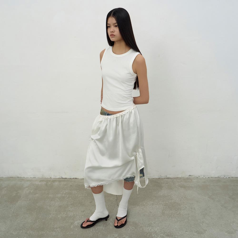Lcdc Tm Shirring Sleeveless Dress (White)