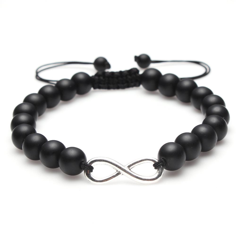 2019 Volcanic Stone Beads Woven 8-Character Couple Bracelet