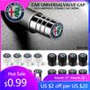 For Alfa Romeo 2026 Hot Sticker Aluminium Alloy 4pcs Car Tire Valve Cap For Alfa Romeo Giulia Stelvio Giulietta 156 159 147 Mito