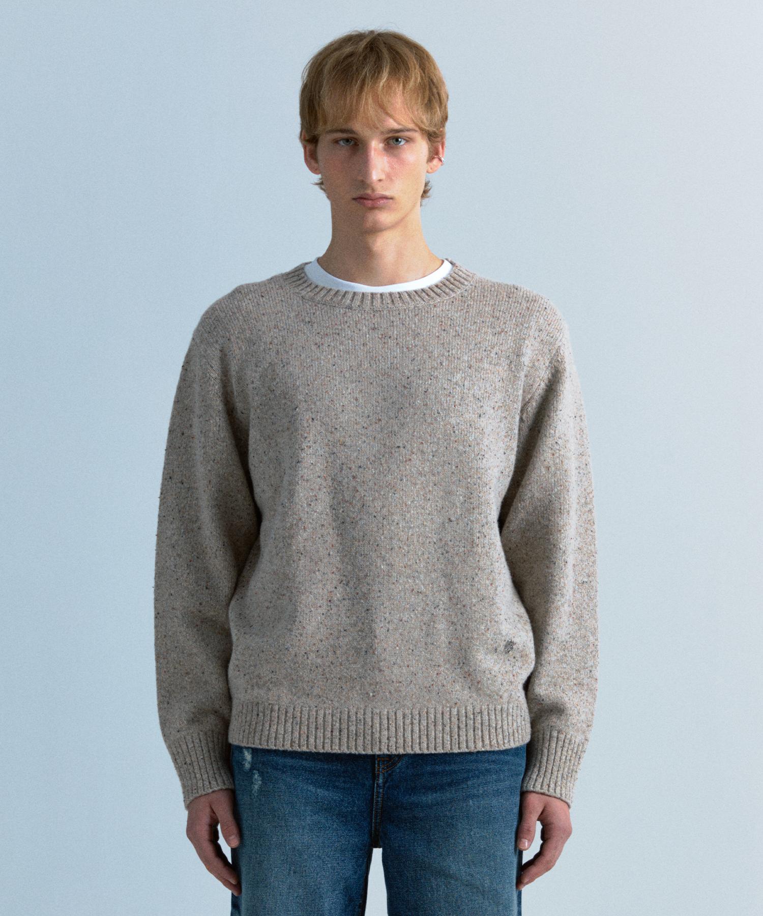 Plack Rws Wool Round Neck Knit Beige L/Free
