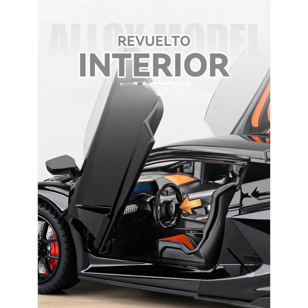1/24 Lamborghini Revuelto Supercar Alloy Car Diecasts & Toy Vehicles Metal Toy Car Model Sound and Light Collection Kids Toy