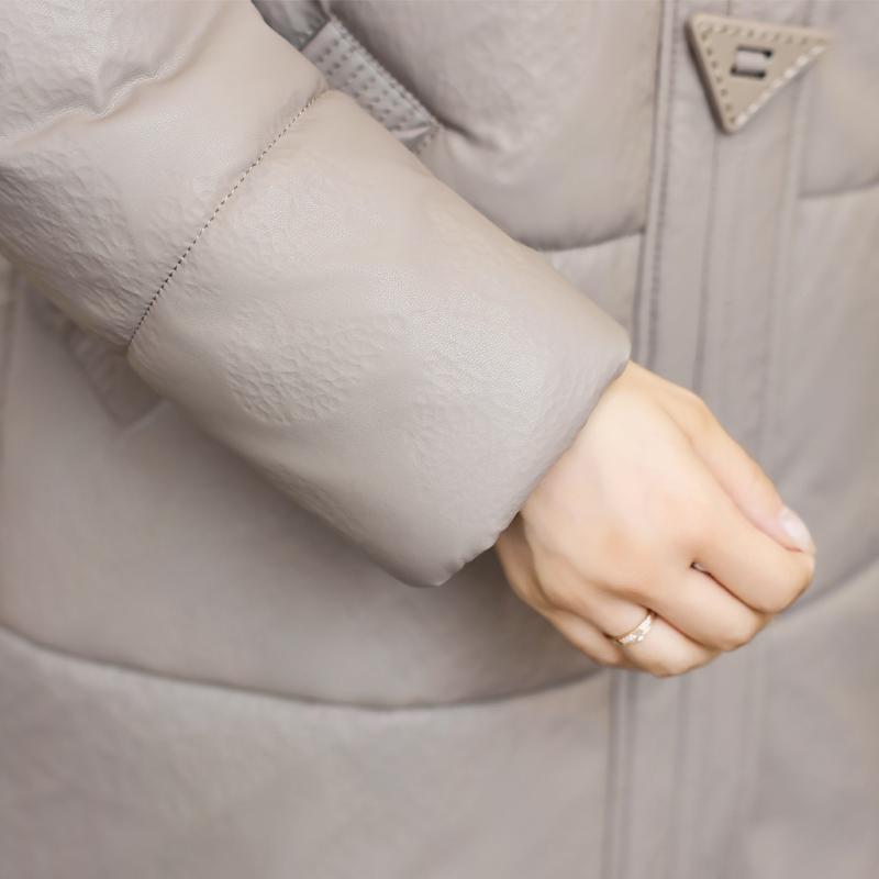 Middle Age Woman Winter Long Faux Sheepskin Coats Elegant Thick Warm Winter Parkas Female Leather Jacket