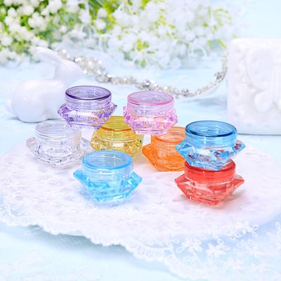 5g Fashion Polystyrene Diamond Shaped Facial Cream Box Travel Jar Transparent Refillable Bottles Travel Packaging Container
