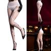 Women's Butterfly Print Oil Glossy Sheer Pantyhose Shimmery Tights With Hollowout Rhinestones Chain Garter Stockings