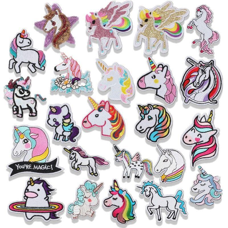 Hot-Selling Unicorn Embroidery Cloth Sticker Cartoon Sequined Pony Patch Sticker Computer Embroidery Label Ironing Stamp