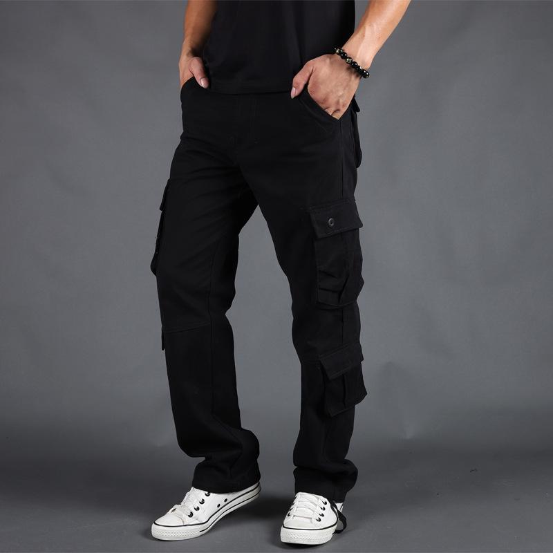 Men's Outdoor Multi-Pocket Loose Cargo Pants - Plus Size Cotton Straight Leg