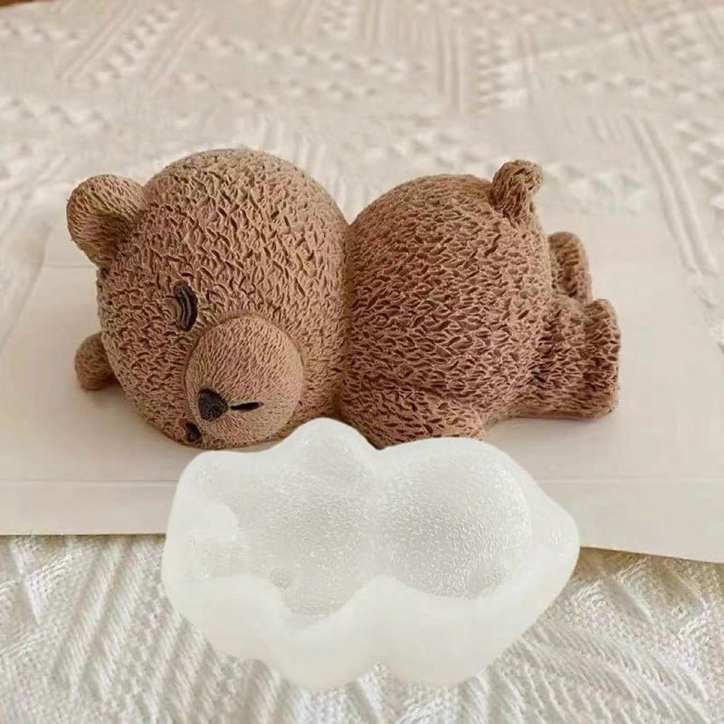 Lying Bear Fondant Mold Chocolate Molds Silicone, Silicone Animal Mold for DIY Fondant, Dessert Baking, Jello, Candy, Cake Baking Decorating