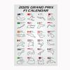 2025 F1 World Racing Track Posters Print Canvas Wall Art Sports Car Grand Prix Schedule Painting for Car Lovers Bedroom Decor
